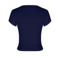 thumbnail image 4 of Lovskoo Womens Tops 2024 Summer Short Sleeve Slim V Neck Plunge Basic V Neck Slim T Shirt Tops Tunic Tee Blue M, 4 of 7