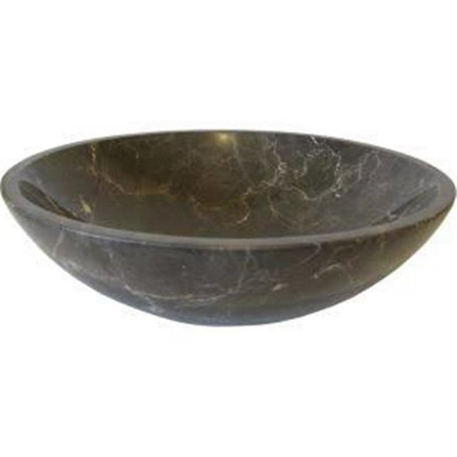 Novatto NOSV-CMBN Coffee Marble Vessel Sink & Brushed Nickel Umbrella Drain
