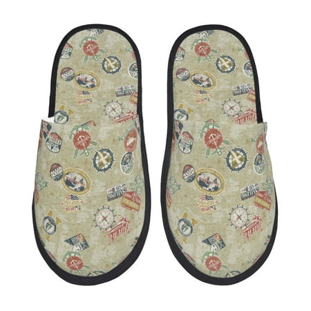 

Tideii Marine Sailing Badges for Home Indoor Cotton Slippers Autumn and Winter EVA Plush Slippers Household Supplies Unisex-Large