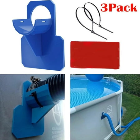 

3pcs Swimming Pool Pipe Fixing Holder Mount Supports Hose Outlet Bracket with Cable Tie Blue