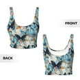 thumbnail image 6 of Rateoe Butterflys Print Womens' Sports Bras Scoop Neck Sports Vest- Padded U Back Seamless High Impact Support, 6 of 7