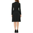 thumbnail image 3 of INSPIRE CHIC Women's Wear to Work Tie Neck Knit Long Sleeve Midi Dress L Black, 3 of 5