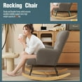thumbnail image 7 of Glider Rocking Chair Nursery, Comfy Accent Chair Armchair with High Backrest Soft Upholstered Living Room Chairs for Reading Bedroom Living Room Home Office (Khaki), 7 of 7