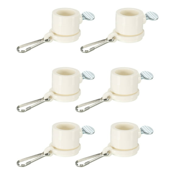 Flag Pole Rings Mounting Clips Rotating Fasteners 19mm x 27mm White Pack of 6