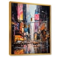 thumbnail image 2 of Designart "Time Square Lights in New York City IV" Cityscapes Framed Wall Art - Industrial Blue New York City Bedroom Framed Canvas Wall Art, 2 of 6