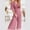 Hot Pink, variant on Babysbule Womens Overall Wide Leg Pants Women's Summer Casual Solid Pleated Wide Leg Pants With V-neck And Waist Up Jumpsuit
