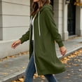 thumbnail image 6 of WIZUTIZ Women's Solid Color Oversized Zip Up Hoodie Long Coat Long Sleeve Pockets Loose Fit Casual Winter Warm Sweatshirt Outerwear, 6 of 7