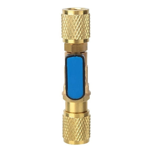 Valve à Bille G1/4 Pieds' Adaptateur de Valve de Réfrigération en Laiton Connecteur de Valve à Bille Réfrigérante pour Tuyau de Charge Réfrigérant A/C, Mode Sûr