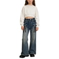 thumbnail image 7 of LRen Girls Bell Bottom Jeans Size 10-12,Girls Fashion Flared Denim Pants Embroidered Design Versatile Stretch Jeans Big Kids Tweens Casual School Outdoor Wear, 7 of 7