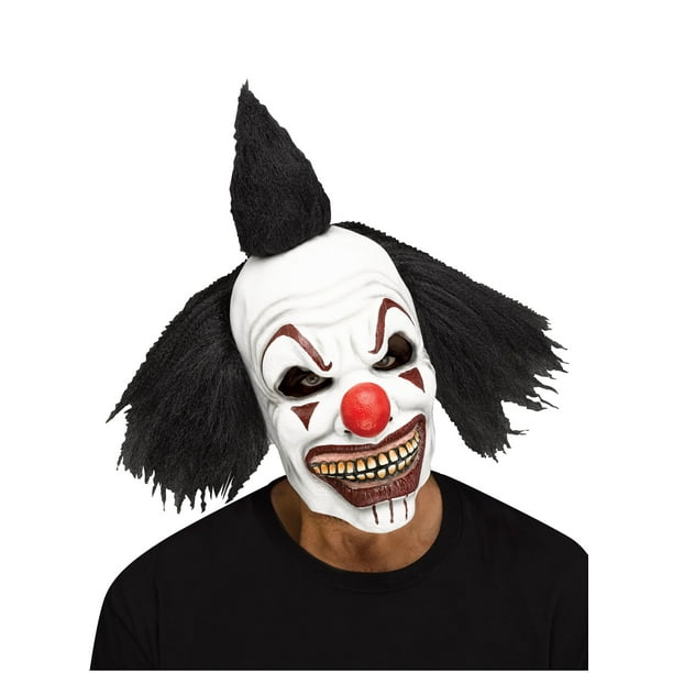 Fun World Hooligan Clown Over-Head Costume Mask w Attached Hair, One-Size,  Black - Walmart.com