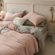 thumbnail image 1 of Juego de cama de 4 piezas para dormitorios | Poliéster suave lavado | Tamaños individual y matrimonial | Diseño reversible | Incluye funda nórdica, sábana ajustable y 2 fundas de almohada, 1 of 6