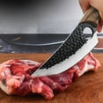 thumbnail image 5 of CheAAlet Hand Forged Stainless Steel Boning Knife with Wooden Handle, Includes Sheath - Versatile Meat Cutting Knife for Kitchen, Camping & BBQ, 5 of 8