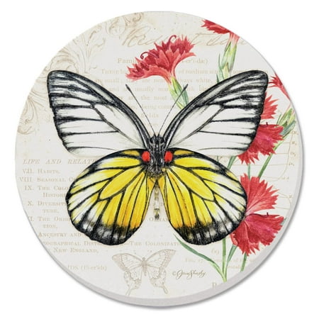 

CounterArt Saw Tooth Butterfly Single Round Absorbent Stone Coaster