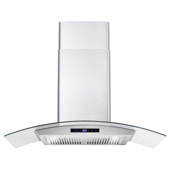 Cosmo 36 in. Ducted Wall Mount Range Hood Kitchen Hood in Stainless Steel with Touch Controls, LED Lighting and Permanent Filters