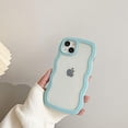 thumbnail image 4 of (Azul) Funda para iPhone 13, Curly Simple Wave Estética Linda funda para mujeres y hombres, linda funda transparente para teléfono, funda protectora de silicona suave a prueba de golpes para iPhone 13, 4 of 5