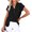 Black, variant on Women's Summer Button Shirts Boho Short Sleeve Tops Casual V Neck Trendy Clothing Lightweight Comfy Vacation Tees