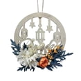 thumbnail image 1 of Corona para puerta de entrada, coronas de hortensias artificiales blancas con madera, 1 of 7