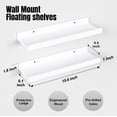 thumbnail image 2 of Modern White Floating Shelves Wall Mounted Set of 2, 2 of 6