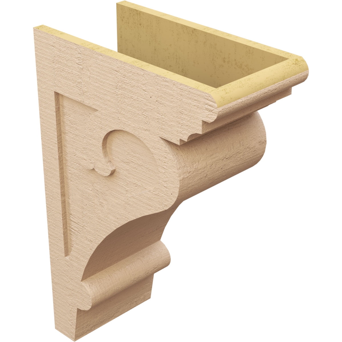 10"W x 20"D x 30"H Classic Mayflower Rough Cedar Woodgrain TimberThane Corbel, Primed Tan