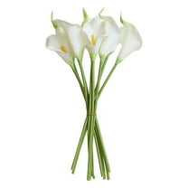 Tkrady's 10pcs White Flowers Artificial Calla Lily Silk Flowers 13.4" for Home Kitchen & Wedding Mother's Day Easter