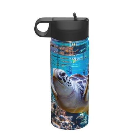 

Picia Sea Turtle Swims Pattern 18oz Sports Insulated Kettle With Straw Insulated Water Bottle For Running Hiking Cycling Climbing Men S Woman Insulated Water Bottle