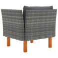 thumbnail image 3 of vidaXL Garden Sofa Poly Rattan and Solid Eucalyptus Wood, 3 of 4