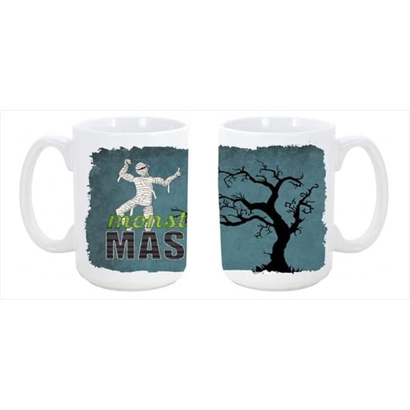 Monster Mash with Mummy Halloween Dishwasher Safe Microwavable Ceramic Coffee Mug 15 oz.