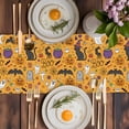 thumbnail image 4 of Table Runner Dresser Scarves 70 Inch Long,Halloween Pumpkin Ghost Face Black Cat Linen Dining Table Runners Bat Cartoon Style Tabletop Scarf for Wedding Holiday Party Kitchen, 4 of 9
