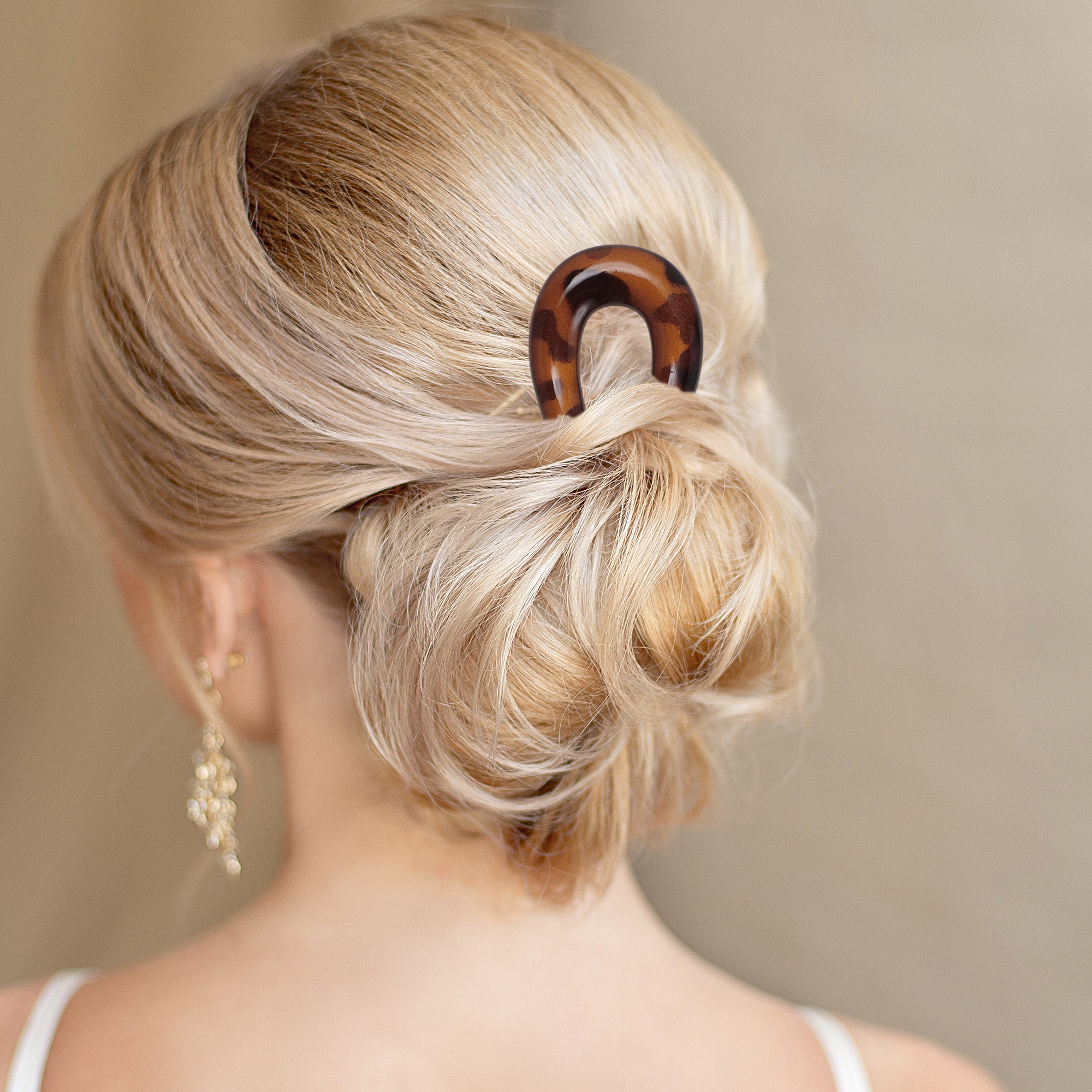 Unique Bargains U-shaped Hair Pin 3.94"x1.18" 1 Pc Brown