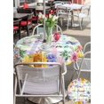 thumbnail image 5 of Outdoor Tablecloths with Umbrella Hole & Zipper, Spring Wildflowers Round Tablecloth 54 Inch, Watercolor Floral Leaf Colorful Plaid Waterproof Table Cloth, Patio/Pool/Picnic Table Covers, 5 of 8