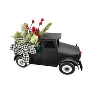 Holiday Time Christmas Black Metal Truck Indoor Tabletop Dcor,9inch Height
