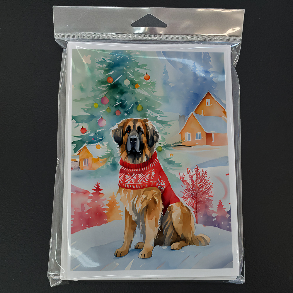Leonberger Christmas Greeting Cards Pack of 8 7 in x 5 in