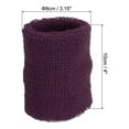 thumbnail image 2 of Uxcell 8x10cm Sport Wrist Bands Cotton Absorbent Athletic Sweatband, Dark Purple, 6 Pack, 2 of 6