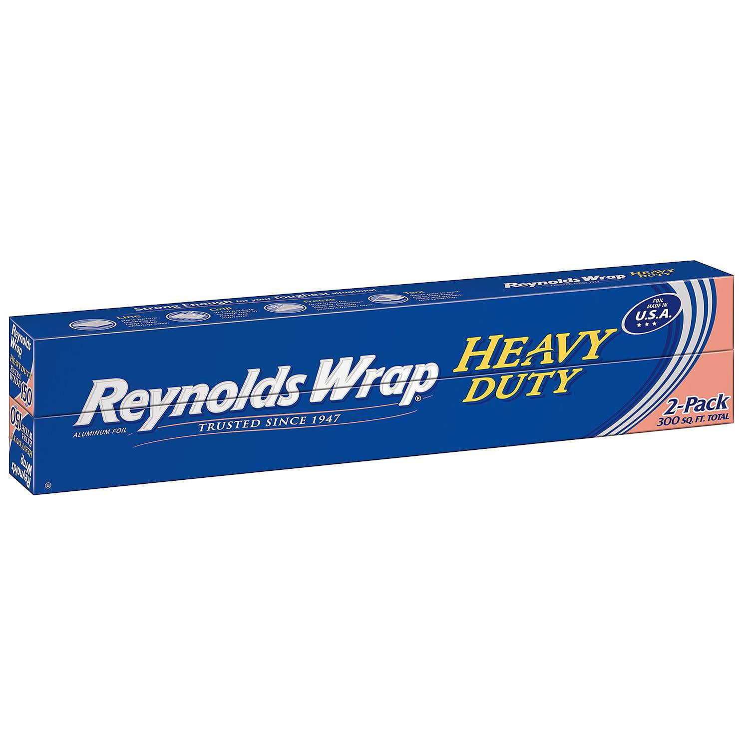 Pack of 2 200 Sq ft 200 Square Foot Roll Reynolds Wrap Aluminum Foil 