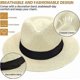 thumbnail image 4 of Women Wide Brim Straw Hat Panama Brim Hat Sun Caps Breathable Foldable Roll Up Beach Cap UV Protection Sun Hat for Travel Beach Outdoor Fishing, 4 of 4