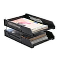 thumbnail image 1 of JIELISI Document Tray Desktop File Organizer Stackable 2 Tier Letter Tray Holder Magazine Rack Desk Accessories Paper Storage Stationery Supplies for Office School Home, 1 of 7