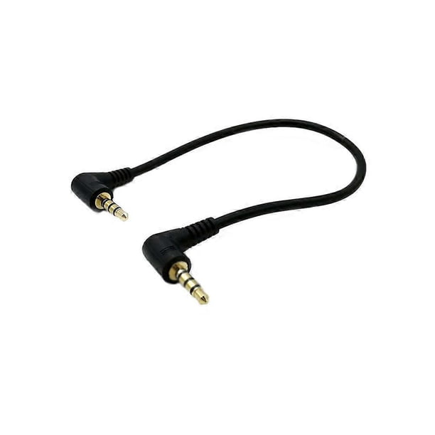 15cm Double Elbow Audio Cable 3.5mm Male to Male Audio Cable AUX Car Cable Extension Cable (Black)