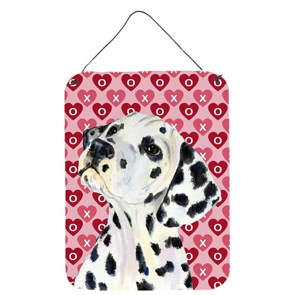 Carolines Treasures SS4492DS1216 Dalmatian Hearts Love and Valentines Day Portrait Wall or Door Hanging Prints 12WX16H