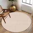 thumbnail image 2 of Round Rugs 5Ft, Beige Pure Color Round Area Rug Washable Indoor Throw Carpet, Aesthetics Contemporary Modern Soft Non Slip Circle Rug for Cabinet Bathroom Home Decor Aesthetic, 2 of 8