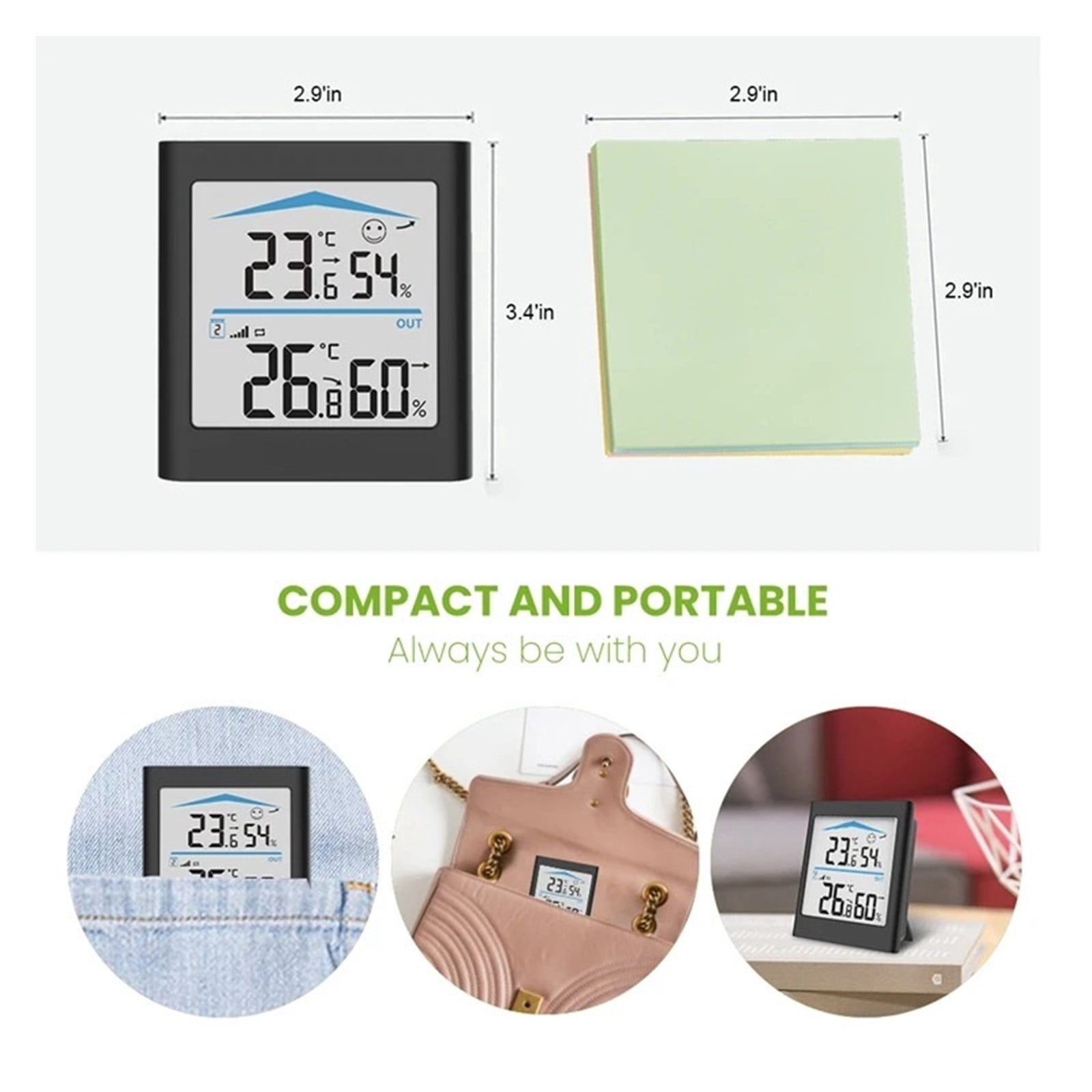Digital Thermometer Hygrometer LCD Display Weather Wireless Station Comfort Level Remote Sensor ,Weather Forecast