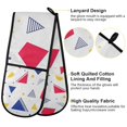 thumbnail image 2 of Yayeee Double Oven Mitt Kitchen Heat Resistant Baking 35" x7" Quilted Glove, Simple Triangles, 2 of 6