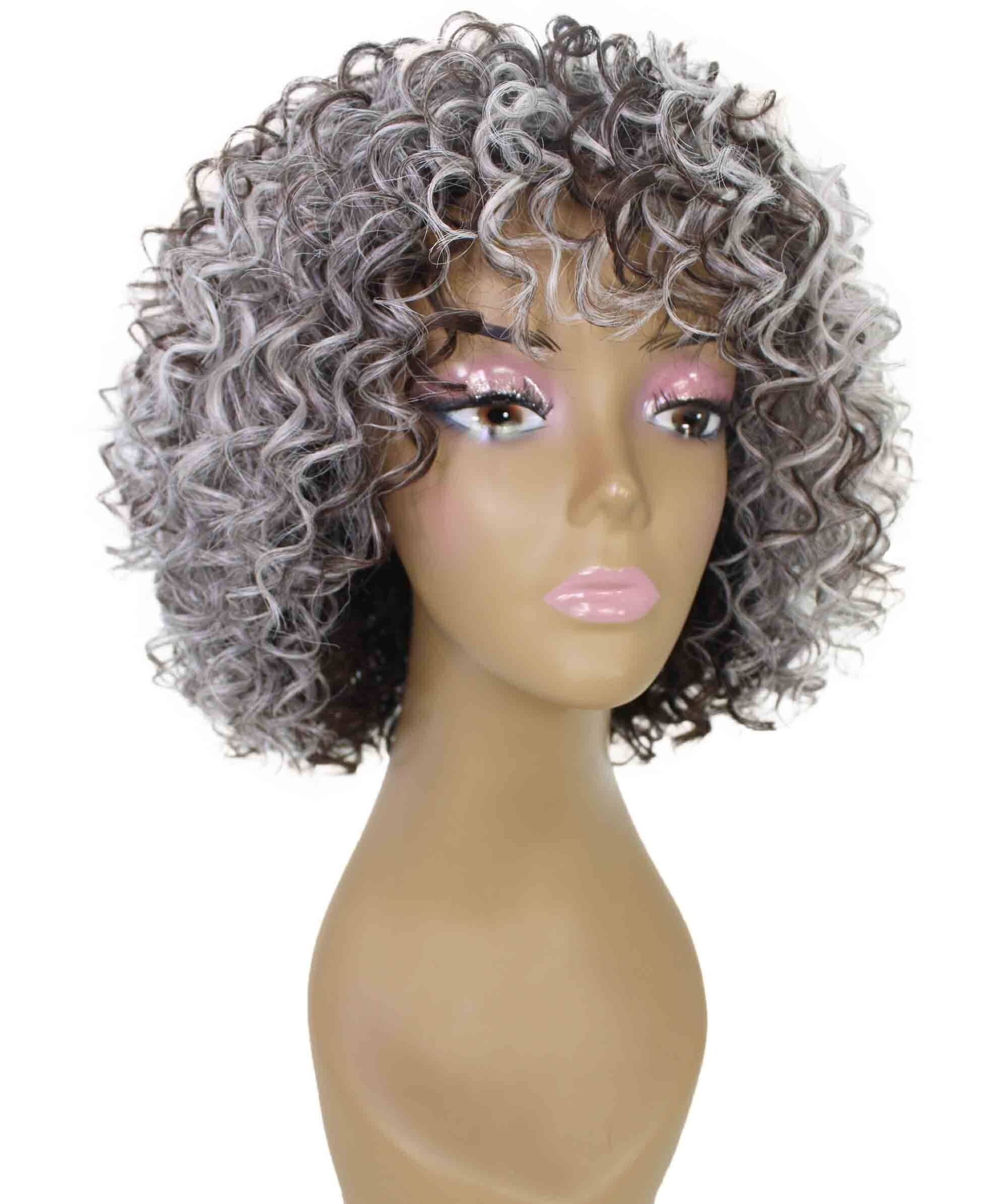 LUXLUXE Gabrielle Curly Pixie 12 in Long Full Wig No Lace Wig, Heat Resistant Fibers, 16+ Shades of Natural, Dip Dyed, & Blended Colors