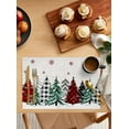 thumbnail image 2 of Christmas Tree Placemats Set of 4,Non Slip Washable Farmhouse Trees Table Mats Set Snowflake Winter Table Placemats for Kitchen Dining Table,Wedding Holiday Party Christmas Decoration, 2 of 6