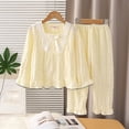 thumbnail image 4 of FYDUU Kids Clothes Girls Pajamas Fall Long Sleeve Tops + Pants Soft Sleepwear Two Piece Outfit Stylish Cute Loungewear Sets 14-15 Years, 4 of 5
