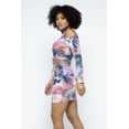 thumbnail image 5 of Tie Dye Open Shoulder Long Sleeve Top And Matching Skirt W Ruching Details S, 5 of 7