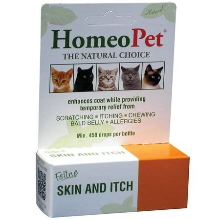 Feline Skin & Itch, Enhances coat while providing temporary relief from: Scratching, itching, chewing, bald belly, and allergies By