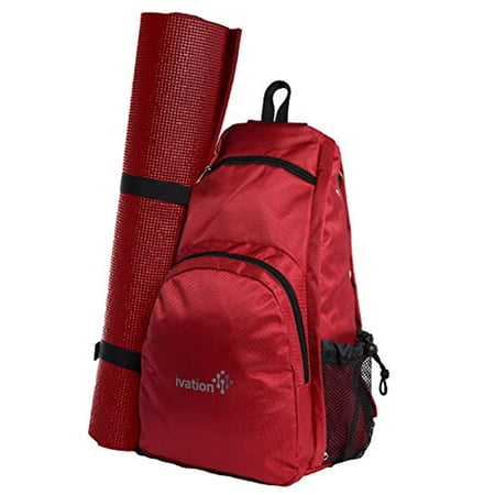 Ivation Yoga Mat Backpack Multi Purpose Crossbody Sling for Gym, Beach, Hiking or (Best Yoga Mat Backpack)
