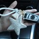 thumbnail image 4 of FELTECHELECTR Llaveros de estrella con diamantes de imitación de plata, regalo, llavero con pentagrama, colgante de cristal de PU, adornos artesanales para colgar en la bolsa de llaves del coche., 4 of 7