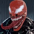 thumbnail image 4 of Máscara de superhéroe Venom, Terrible disfraz de fiesta de broma, máscara de látex de Venom espeluznante para hombres y mujeres adultos, vengadores Red Venom The Amazing Spider-Man Mask Headgear, máscara de Halloween Venom JM, 4 of 5