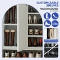 thumbnail image 3 of ModFusion 41" White Modern Shoe Storage Cabinet with Adjustable Shelves, Magnetic Door Lock, Gold Legs & Large Capacity, 3 of 10